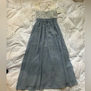 Christina Wu Lace and Blue Chiffon Dress